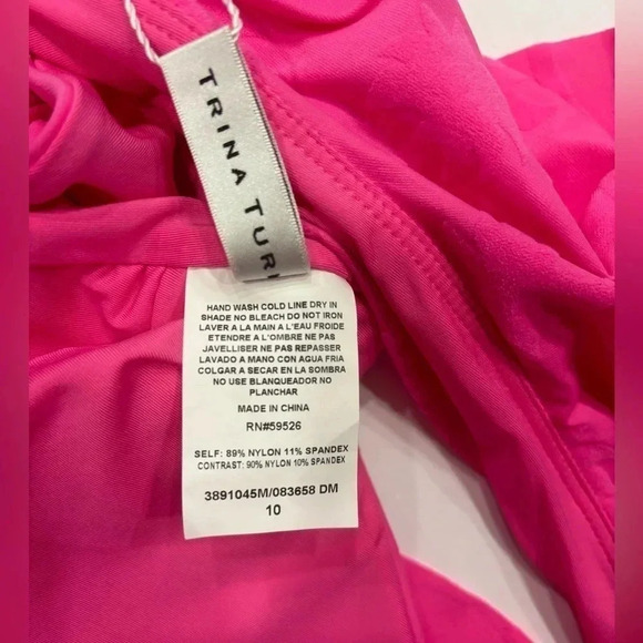 Trina Turk SWAY RUFFLE NECK ONE PIECE Size 10 Venus Pink NWT - Picture 6 of 11